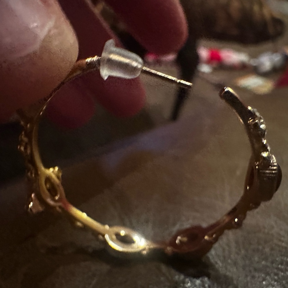 Tigers Eye Elegant Brown and Gold Women's Earrings - Picture 8 of 14